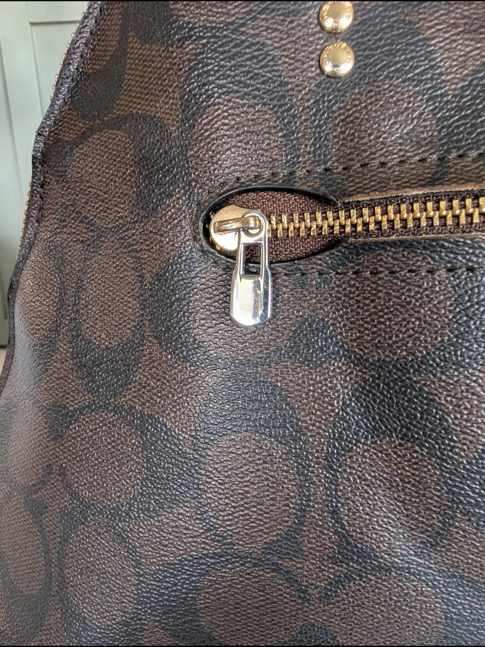 Coach Katy Satchel in Signature Canvas (Style 2558). This classic dome-shaped